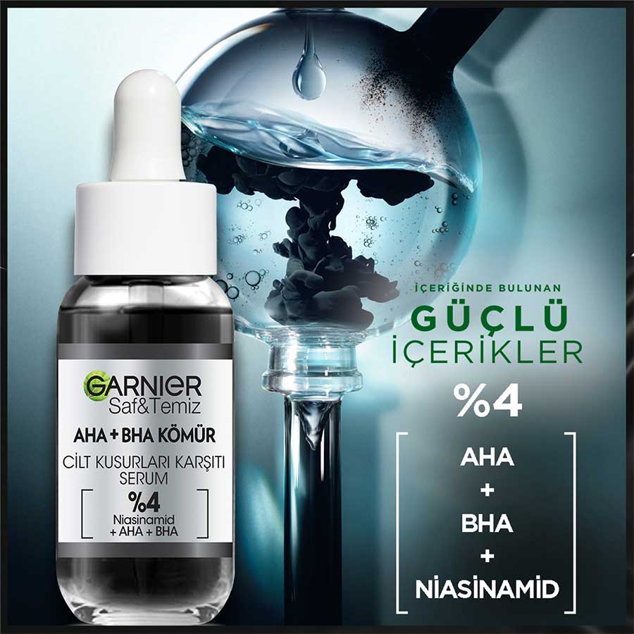 سرم لایه بردار زغال AHA+ BHA و نیاسینامید گارنیه 4 سرم لایه بردار زغال AHA+ BHA و نیاسینامید گارنیه - Image 4