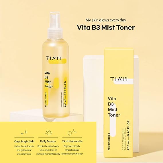 تونر ضد لک نیاسینامید تیام TIAM vita b3 mist toner 3 تونر ضد لک نیاسینامید تیام TIAM vita b3 mist toner - Image 3