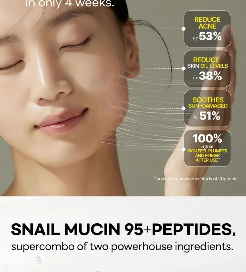 اسنس آبرسان حلزون جومیسو JUMISO Snail Mucin 95% + Peptide 4 اسنس آبرسان حلزون جومیسو