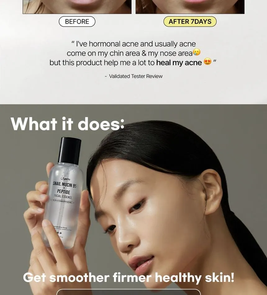 اسنس آبرسان حلزون جومیسو JUMISO Snail Mucin 95% + Peptide 6 اسنس آبرسان حلزون جومیسو JUMISO Snail Mucin 95% + Peptide - Image 6