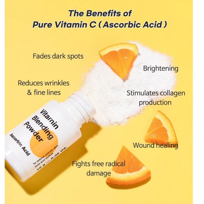 پودر روشن کننده ویتامین سی خالص تیام 10 گرم TIAM Vitamin Blending Powder 2 پودر روشن کننده ویتامین سی خالص تیام