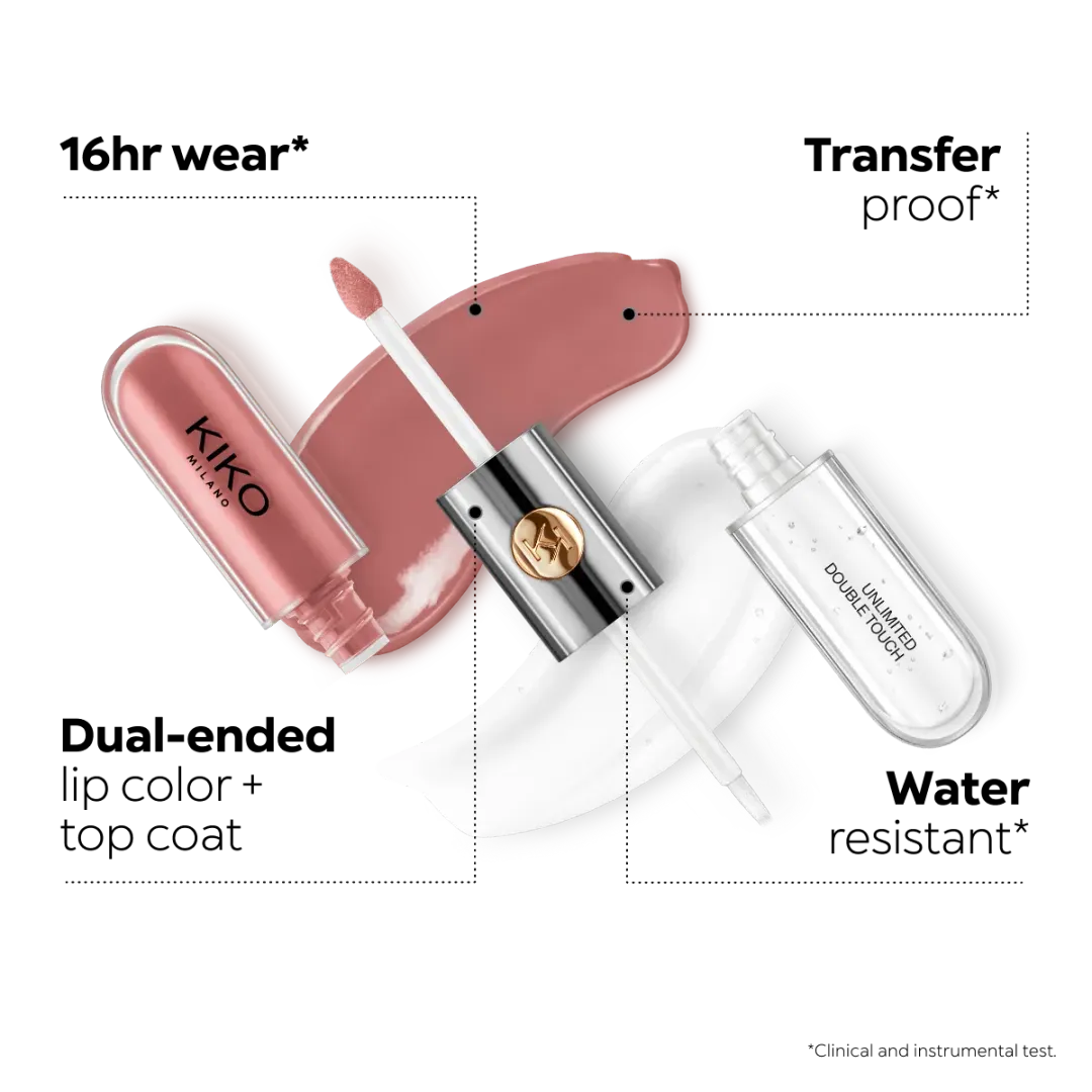 رژ لب مایع کیکو دابل تاچ Unlimited Double Touch | ماندگاری 12 ساعته، ضد انتقال و براق 4 رژ لب مایع کیکو دابل تاچ Unlimited Double Touch | ماندگاری 12 ساعته، ضد انتقال و براق - Image 4