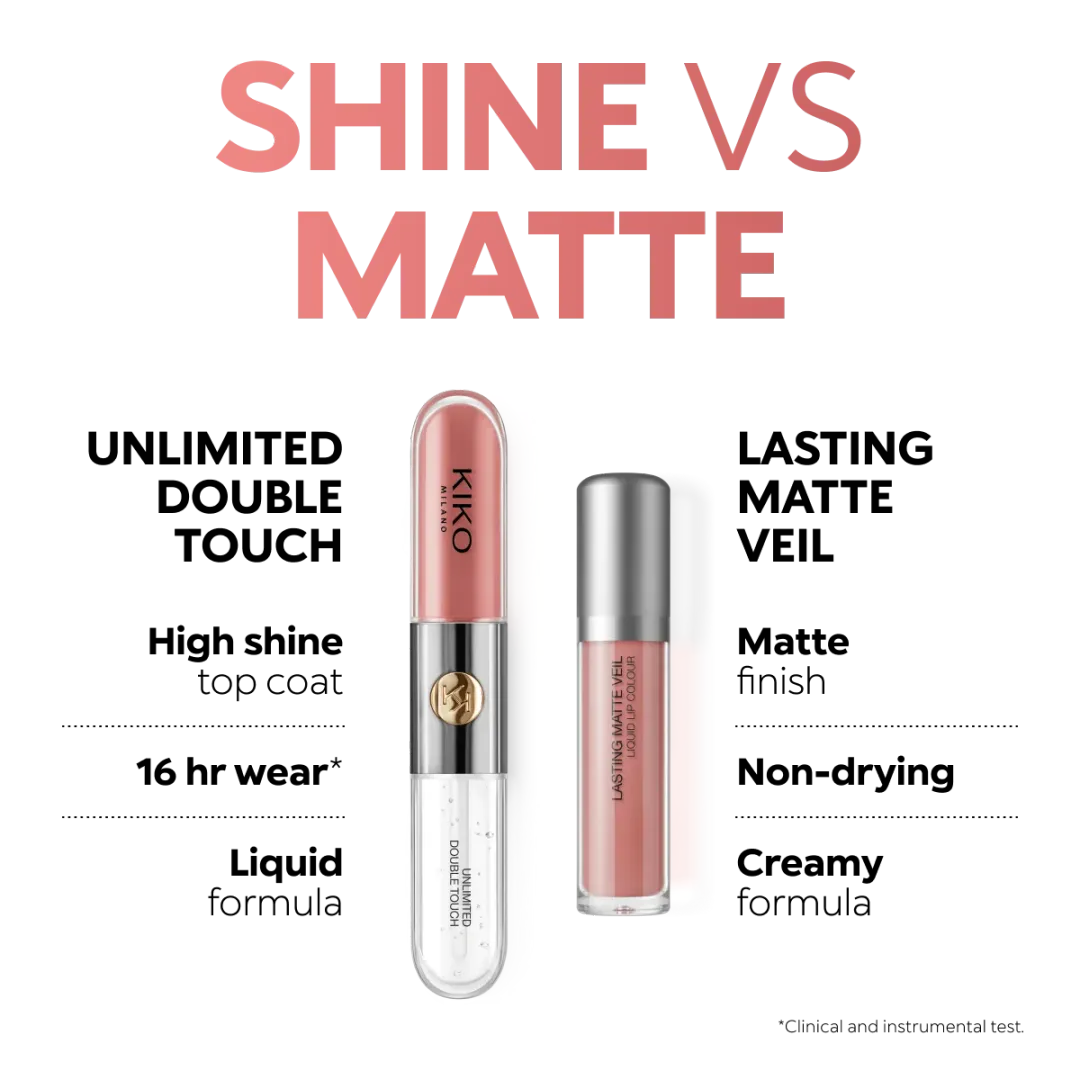 رژ لب مایع کیکو دابل تاچ Unlimited Double Touch | ماندگاری 12 ساعته، ضد انتقال و براق 2 رژ لب مایع کیکو دابل تاچ Unlimited Double Touch | ماندگاری 12 ساعته، ضد انتقال و براق - Image 2