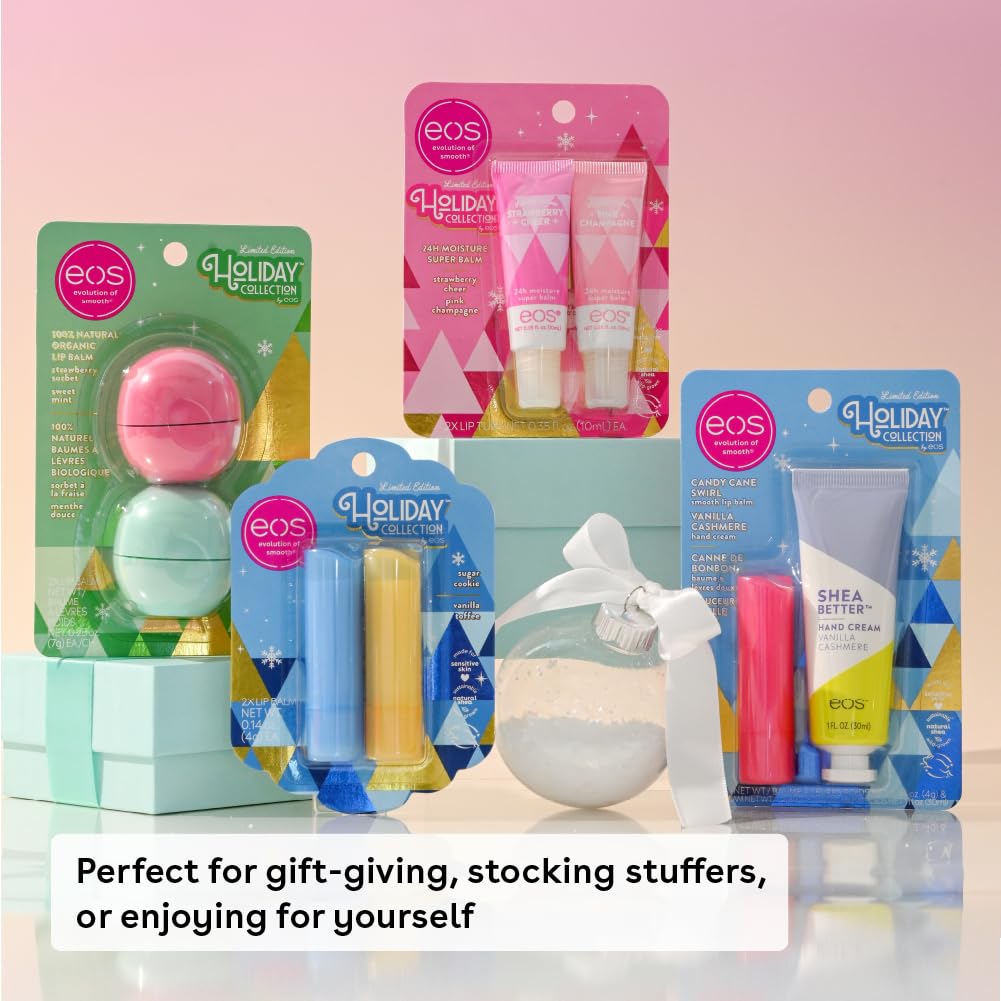 بالم لب تعطیلات EOS ( 2 طعم کوکی شکری و تافی وانیلی) eos Holiday Lip Balm Sugar Cookie & Vanilla Toffee 2 بالم لب تعطیلات EOS ( 2 طعم کوکی شکری و تافی وانیلی) eos Holiday Lip Balm Sugar Cookie & Vanilla Toffee - Image 2