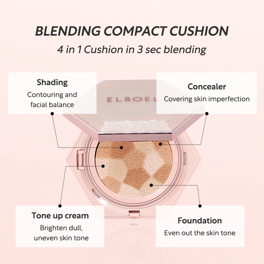 کوشن 4 کاره ال رو ال ELROEL Blending Compact Cushion 5 کوشن 4 کاره ال رو ال ELROEL Blending Compact Cushion - Image 5